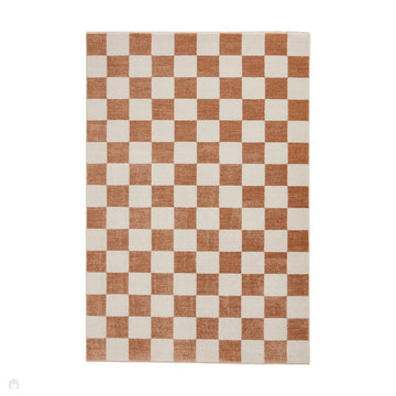 Baltimore 66618 Modern Checkerboard High-Density Smooth Polyester Flat-Pile Walnut Rug-Think Rugs-Rug Love - The Most Loved Rug Store